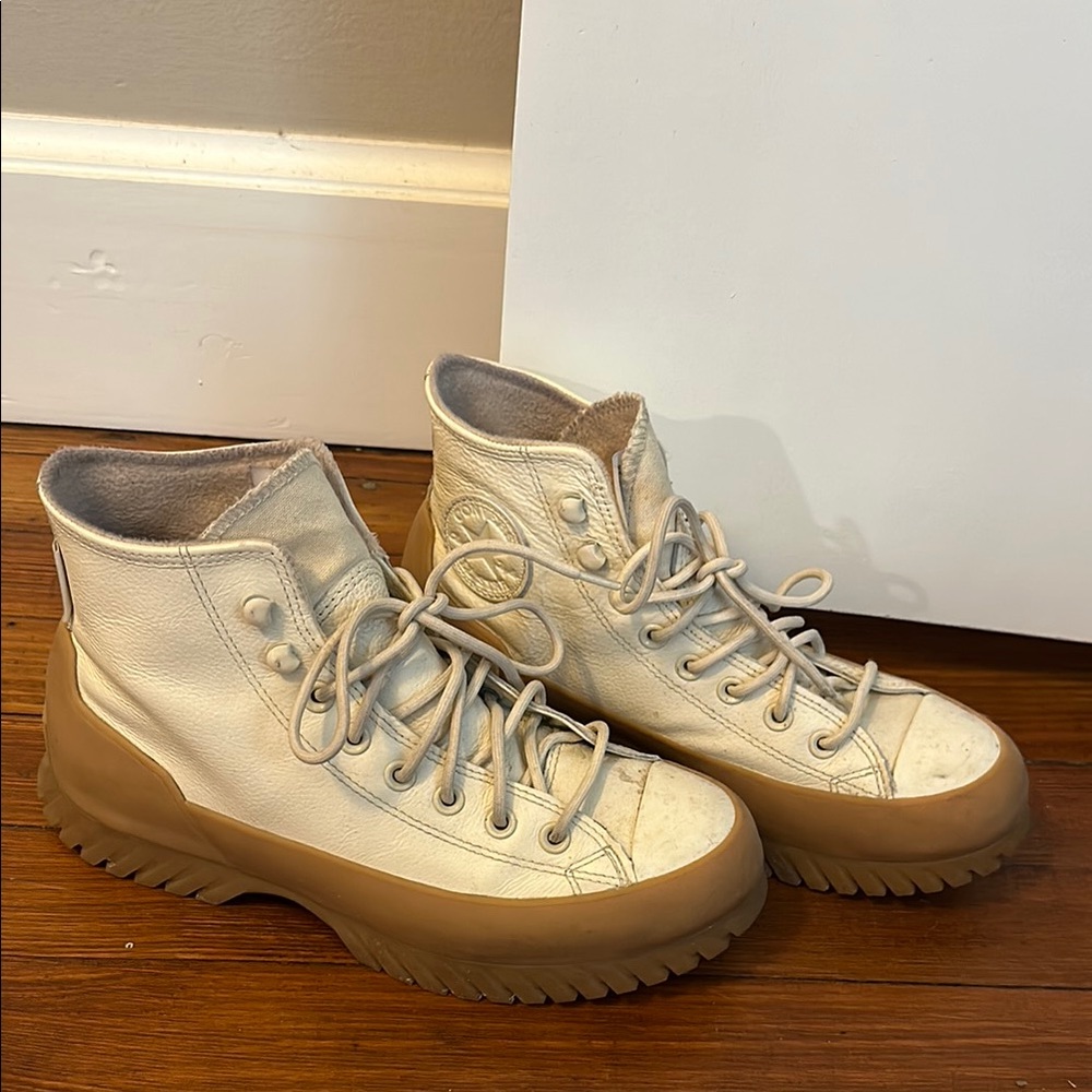 Womens Converse Cream High-Top Sneakers
